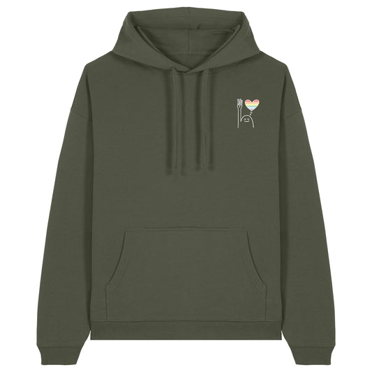 Hoodie Pfadi Gruß Herz Dunkel